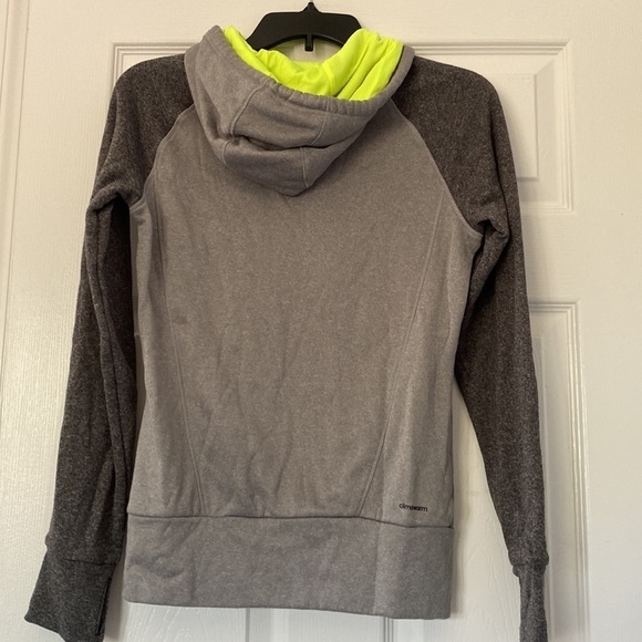 Adidas Ultimate climawarm hoodie, grey and neon yellow, size XS - Picture 2 of 8